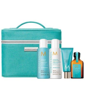 Moroccanoil Hydration Travel Hair Set (Shampoo 70ml, Conditioner 70ml, Oil Treatment 25ml & Hand Cream 40ml)