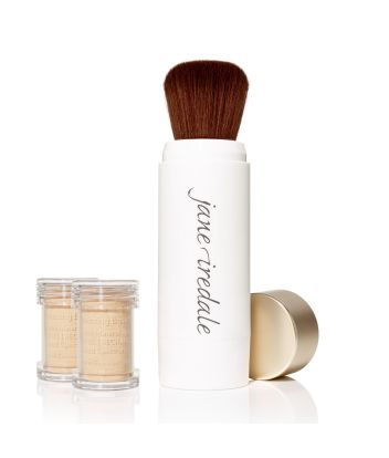 Amazing Base® Loose Mineral Powder SPF 20 Refillable Brush - Satin: Ανοιχτή προς μεσαία με ροδακινί τόνους