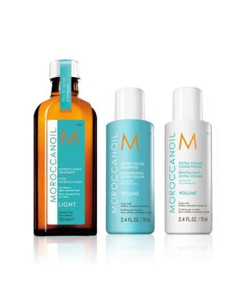 Moroccanoil Back To Basics Volume Set (Oil Treatment Light 100ml, Volume Shampoo 70ml, Volume Conditioner 70ml)