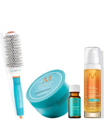 Moroccanoil set (Moroccanoil Smoothing Mask 250ml+Moroccanoil Blow Dry Concentrate Smooth 50ml+Moroccanoil Ceramic Ionic Brush Medium 35mm+Moroccanoil treatment 10ml)